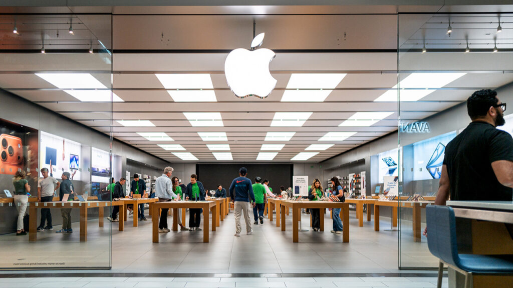 AUSTIN, TEXAS – APRIL 30: The Apple store is seen in the Barton Creek Square mall on April 30, 2026 in Austin, Texas. Apple Inc. reported fiscal
